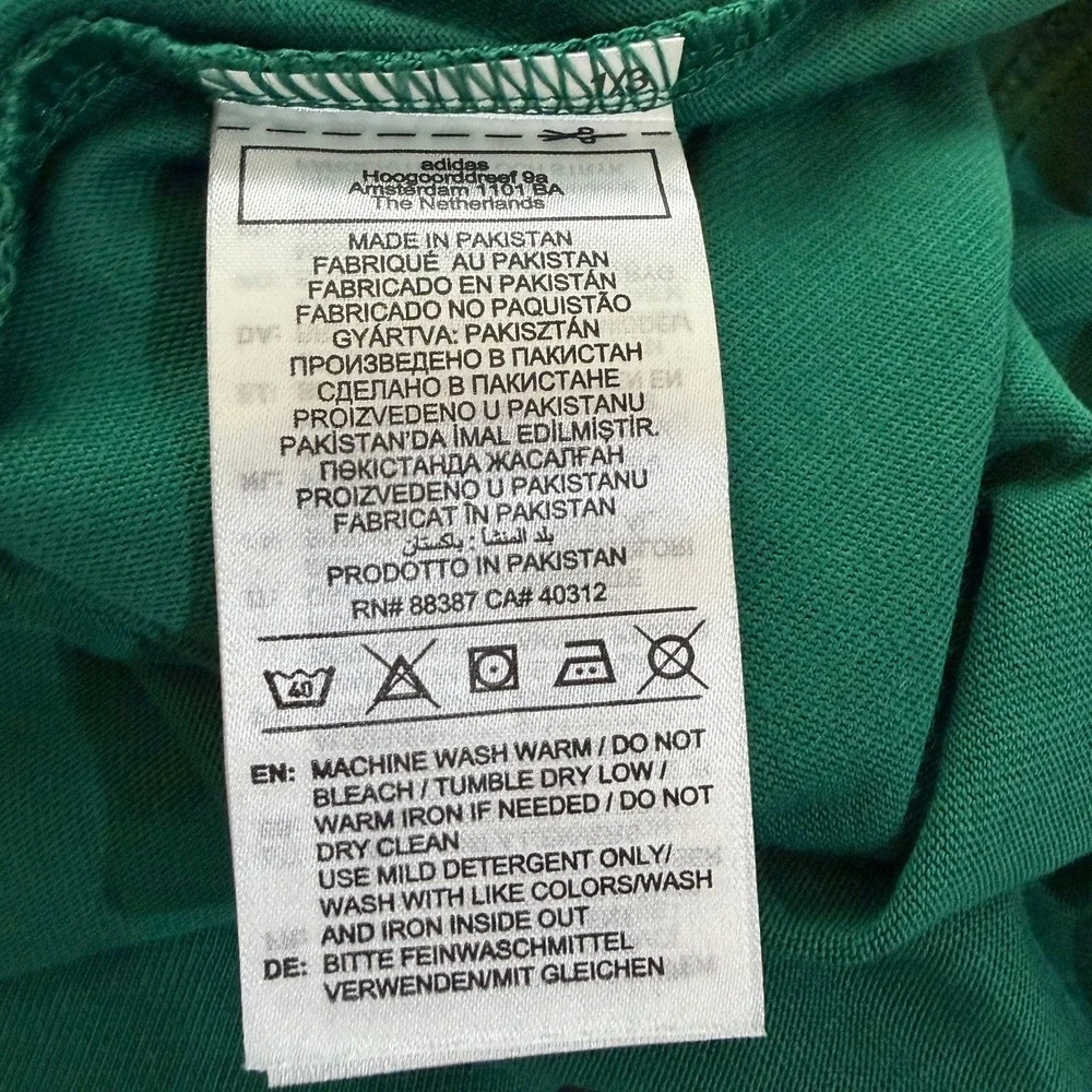 Adidas M T Fill‎ Tee Collegiate Green Geometric Graphic Retro Large 100% Cotton